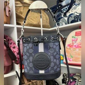 Coach Mini Dempsey Navy Bucket Bag